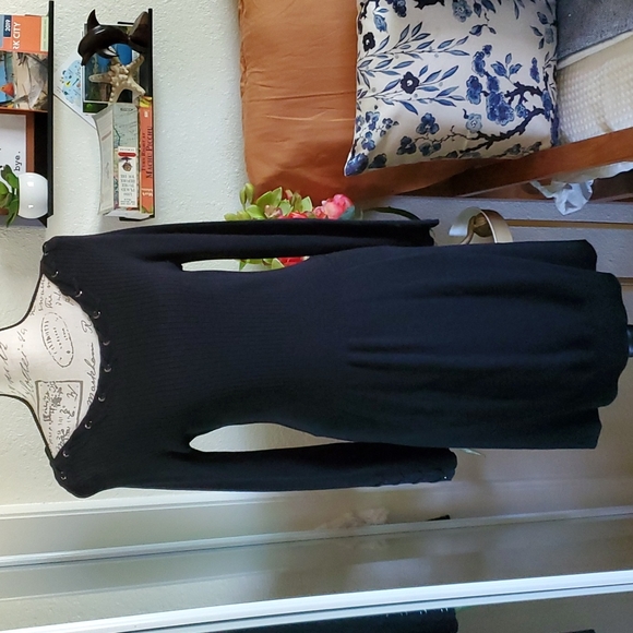 Lacing Detail Knit LBD - Picture 2 of 6